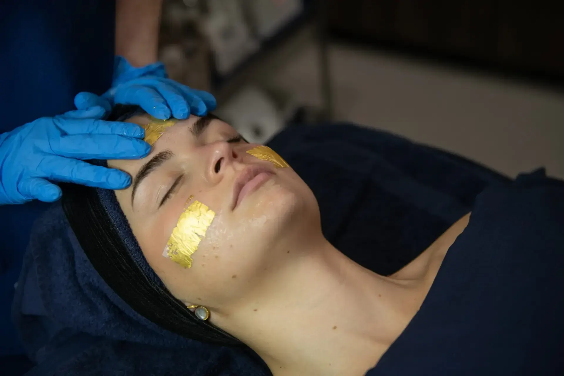 Patient receiving a custom facial at Pura Vida Med Spa in Fulton, MD