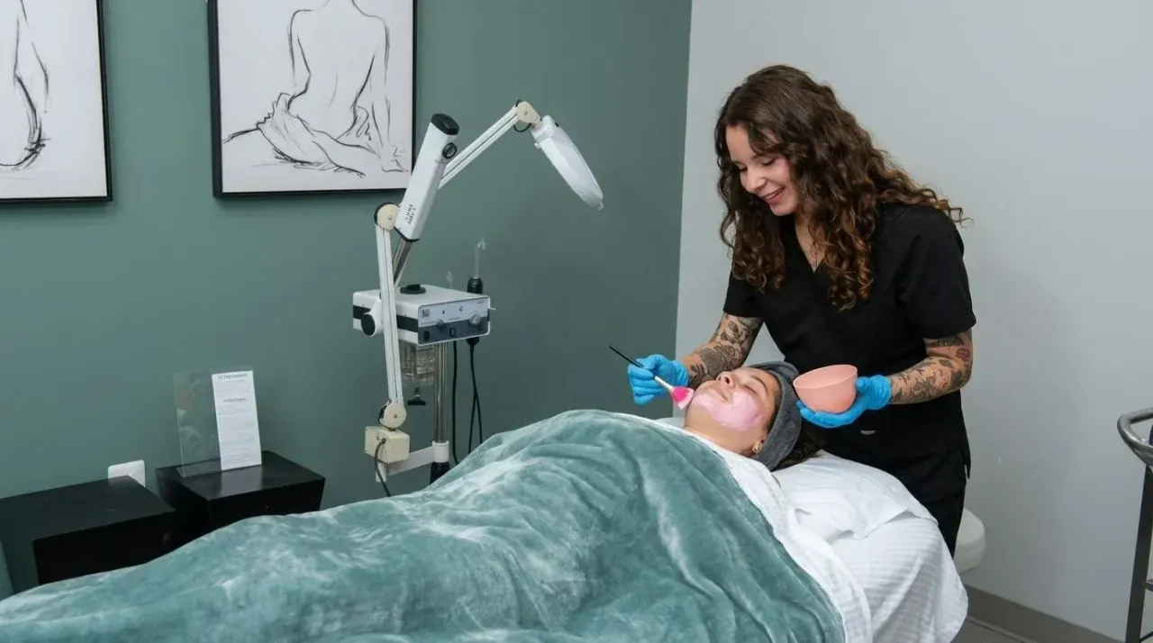 Refined woman receiving a medical-grade chemical peel at Pura Vida Med Spa in Fulton, MD