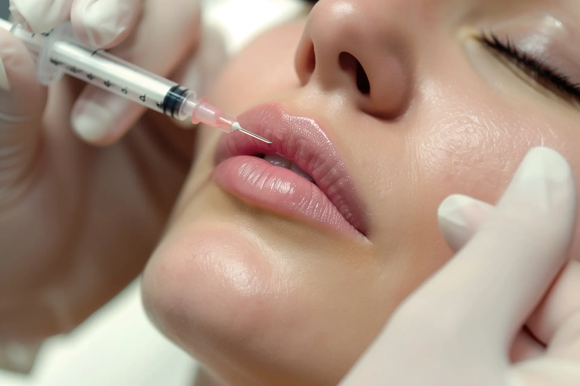 Patient receiving Restylane filler at Pura Vida Med Spa in Fulton, MD