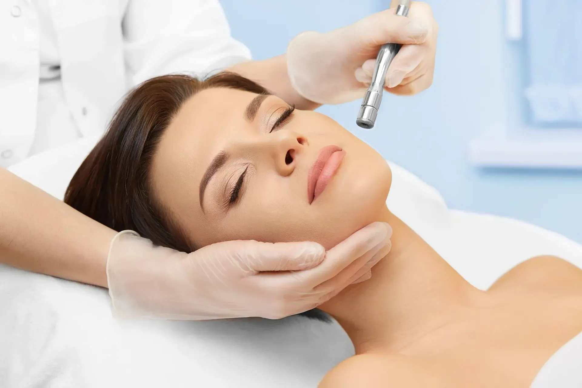 Patient receiving microdermabrasion treatment at Pura Vida Med Spa in Fulton, MD
